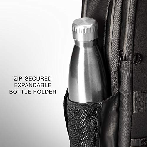 Ridge The Commuter - Weatherproof Backpack | Travel Backpack with Laptop Holder | Work Backpack | Weather Proof, RFID Blocking Nylon Backpack | Black