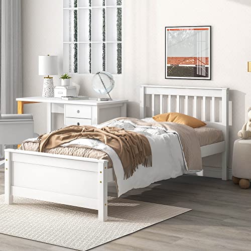 Aocoroe Bedroom Furniture Set With 1 Twin Beds Frame & 1 Nightstand, For Boys Girls, Kids Twin Beds Platform Bed Frame With Headboard & Footboard thumb #2