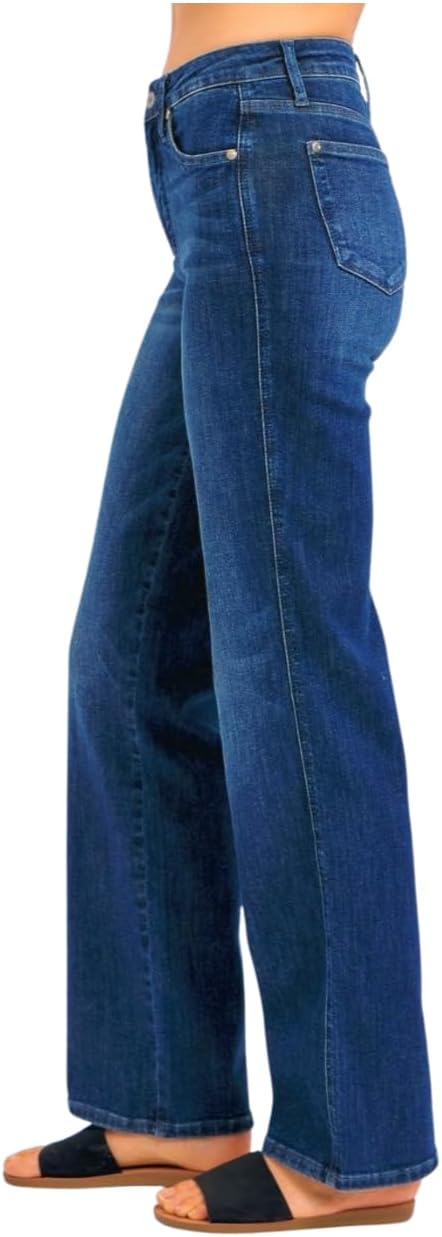 Judy Blue Mid Rise Tummy Control Straight Jeans- Ivory Gem - Image 7