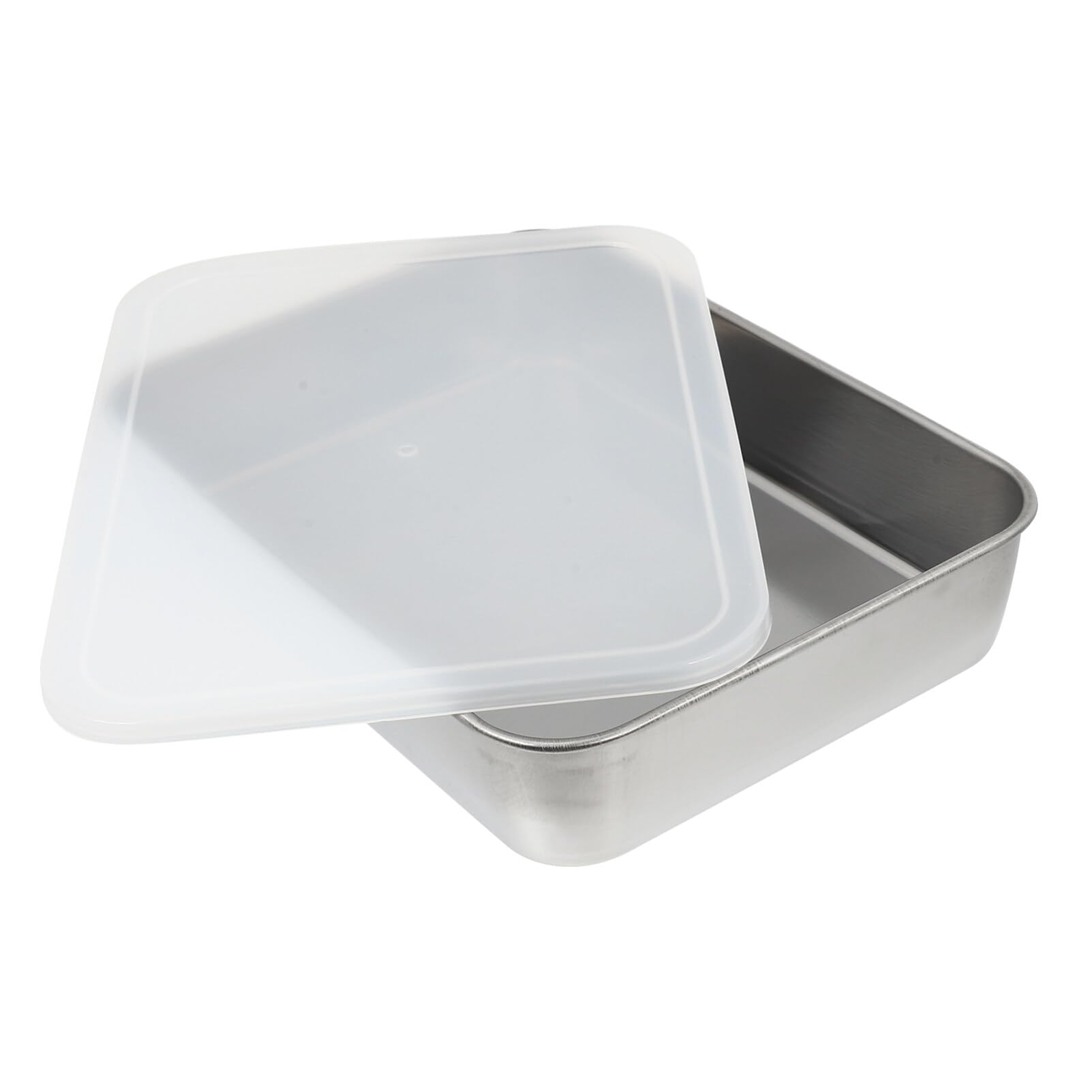 Angoily 1 set Stainless Steel Baking Pan with Lid Kit Fresh Keeping Food Service Pans for Baking Lasagna Cakes and Casseroles Dishwasher Kitchen Bakeware