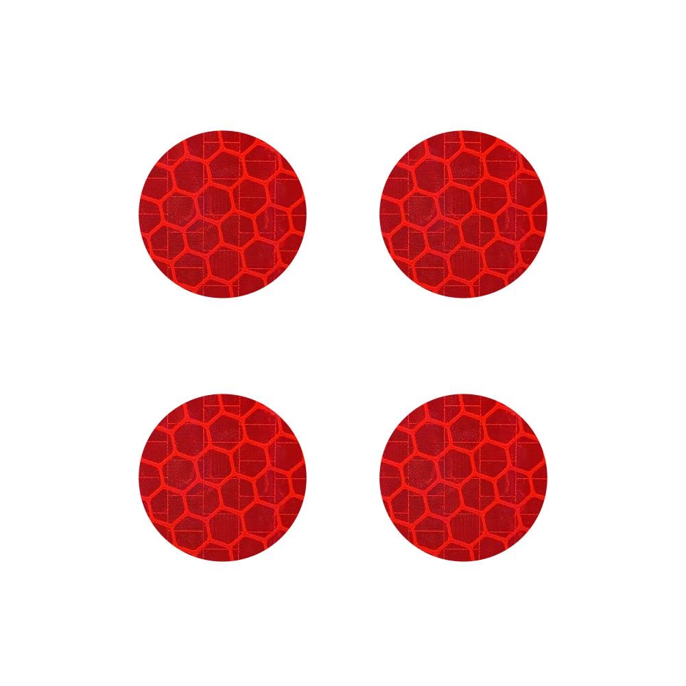 Quattroerre 3D Refractive Diamond Circles Stickers, Red, Set of 4