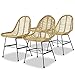 vidaXL 4X Sillas Comedor Ratán Natural Asiento Taburete Mueble Jardin Patio