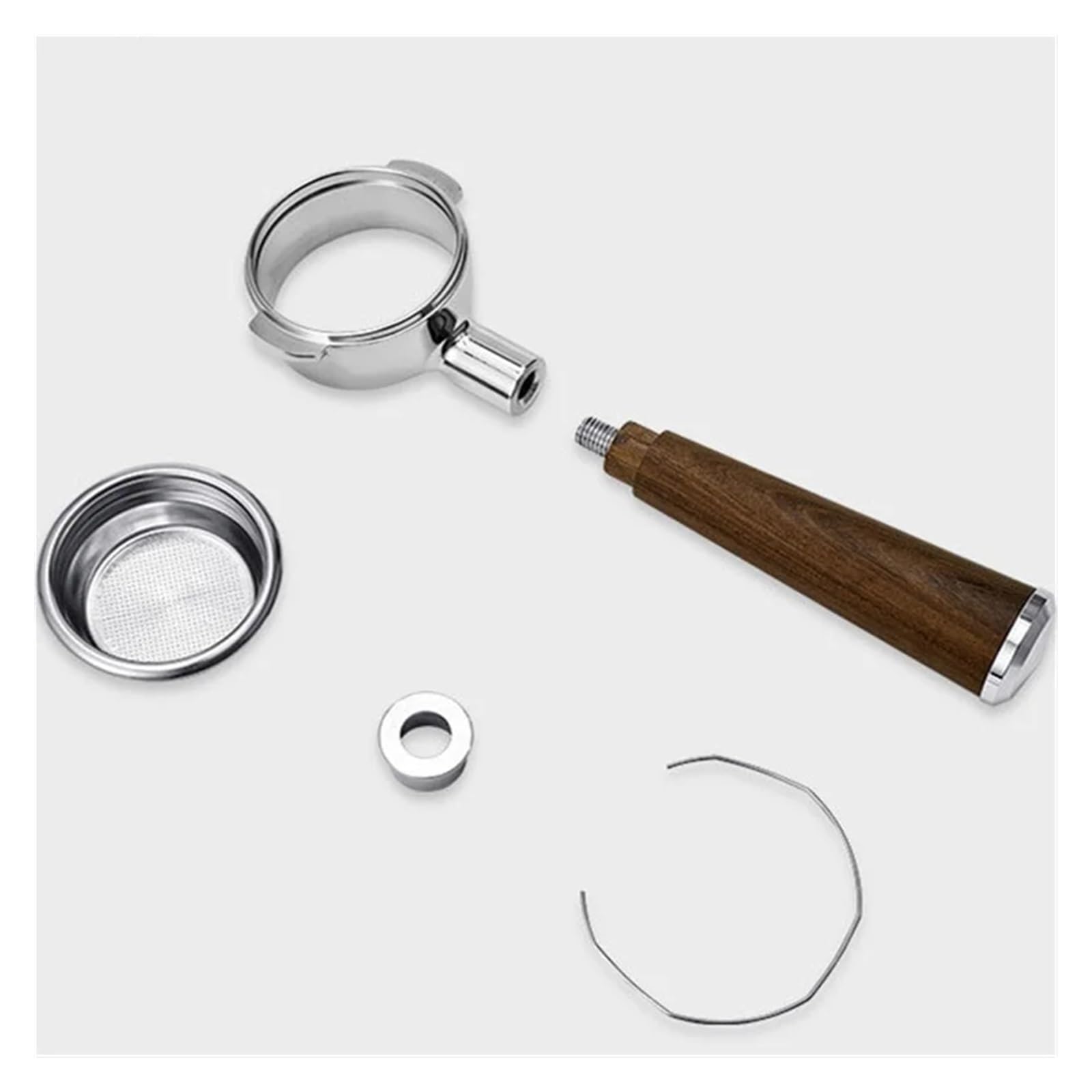 Compatible Con WEGA Pegaso E61. Compatible Con MILESTO E61. Portafiltro Sin Fondo For Máquinas De Café Expreso, Mango De Madera M10, Filtro Con Boquilla De 58 Mm(Classic Bottomless)