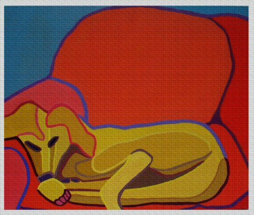 Art Needlepoint Tootsie in Recline Needlepoint Kit by Donna Horn