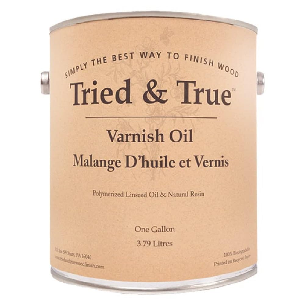 Tried & True Superior Varnish Oil Wood Finish, Gallon - Natural Pine Resin & Linseed Oil, Ideal for Interior Furniture, Tables, Countertops - Non-Toxic, Scratch Resistant & Durable
