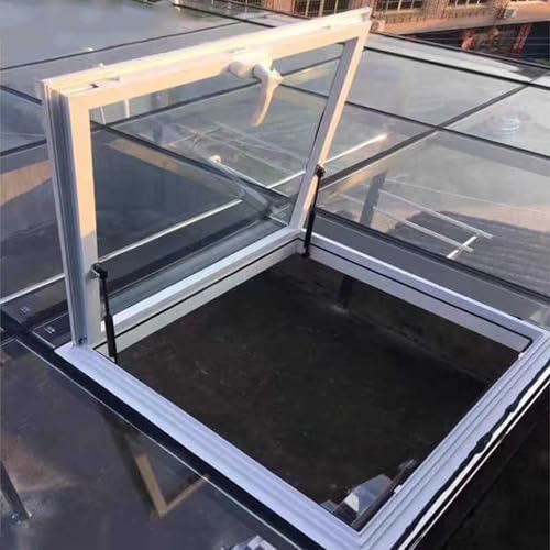 Tragaluz de aluminio blanco de 20x20 pulgadas con doble acristalamiento para loft 3