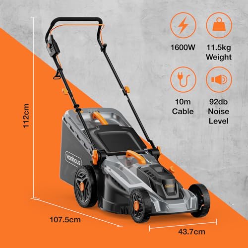 VonHaus 1600W Electric Corded Lawn Mower