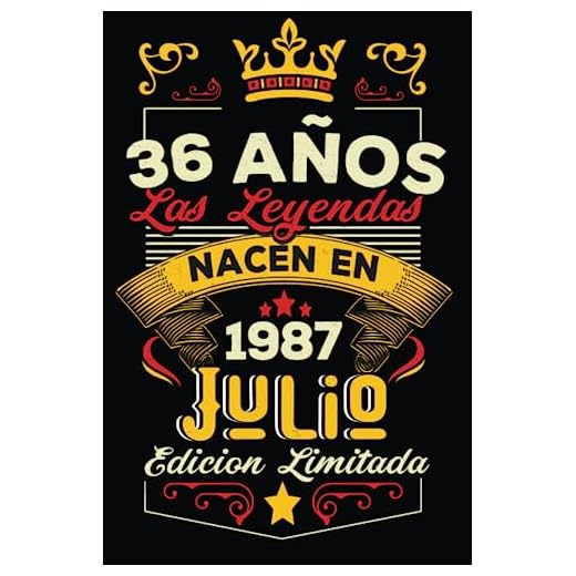 LAS LEYENDAS NACEN EN JULIO EL AÑO 1987: 36 Aniversario Cuaderno personalizado 36 años regalos Feliz 1987 cumpleaños ideas de regalos