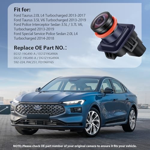 Image of OE Backup Camera Compatible with Ford Taurus /Taurus Sho /Taurus Police 2013-2019 | Rear View Reverse Park Assist Camera | Replaces EG1Z-19G490-A, DG1Z-19G490-A, 592-224, PAC251, FO1960165