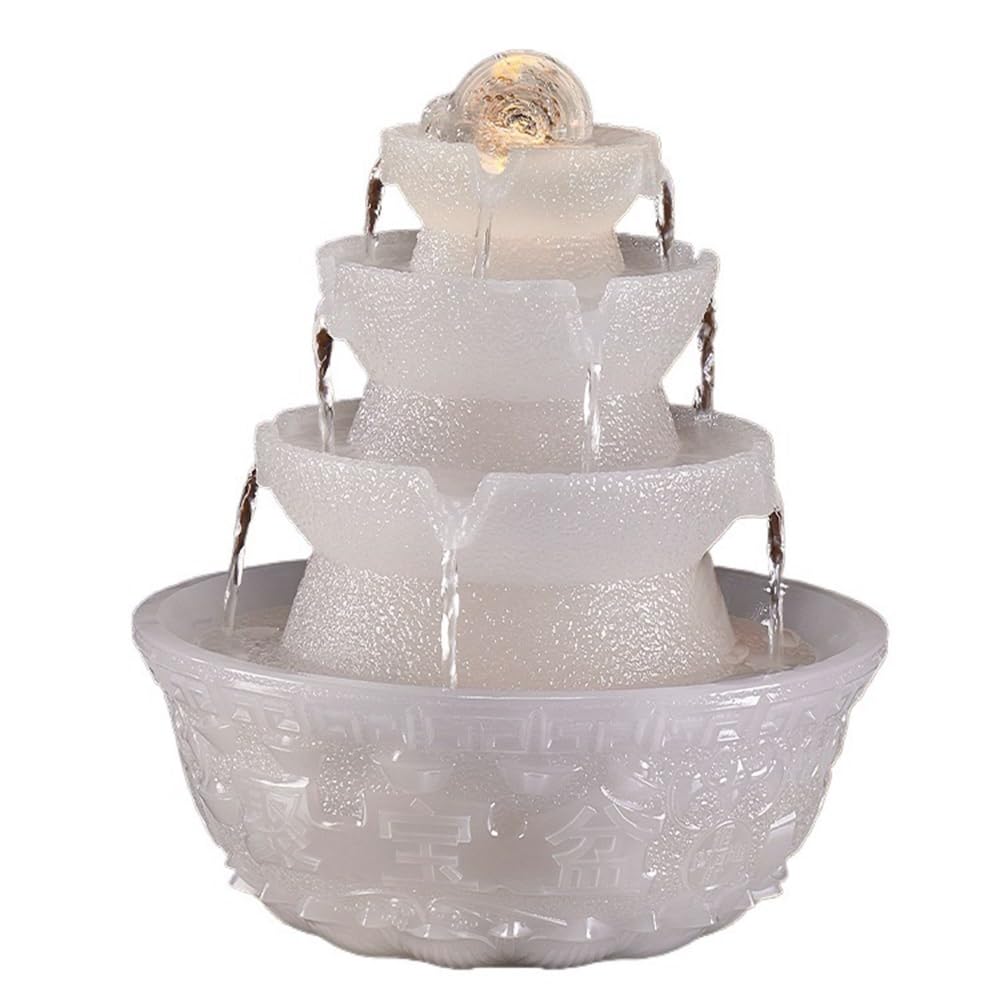 Fontaine d'intérieur pour méditation contre le stress avec lumières douces