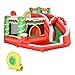 Outsunny Castello Gonfiabile Gigante a Tema Natalizio per Bambini 3-8 Anni con Scivolo e Accessori Montaggio, 290x280x220cm, Multicolore