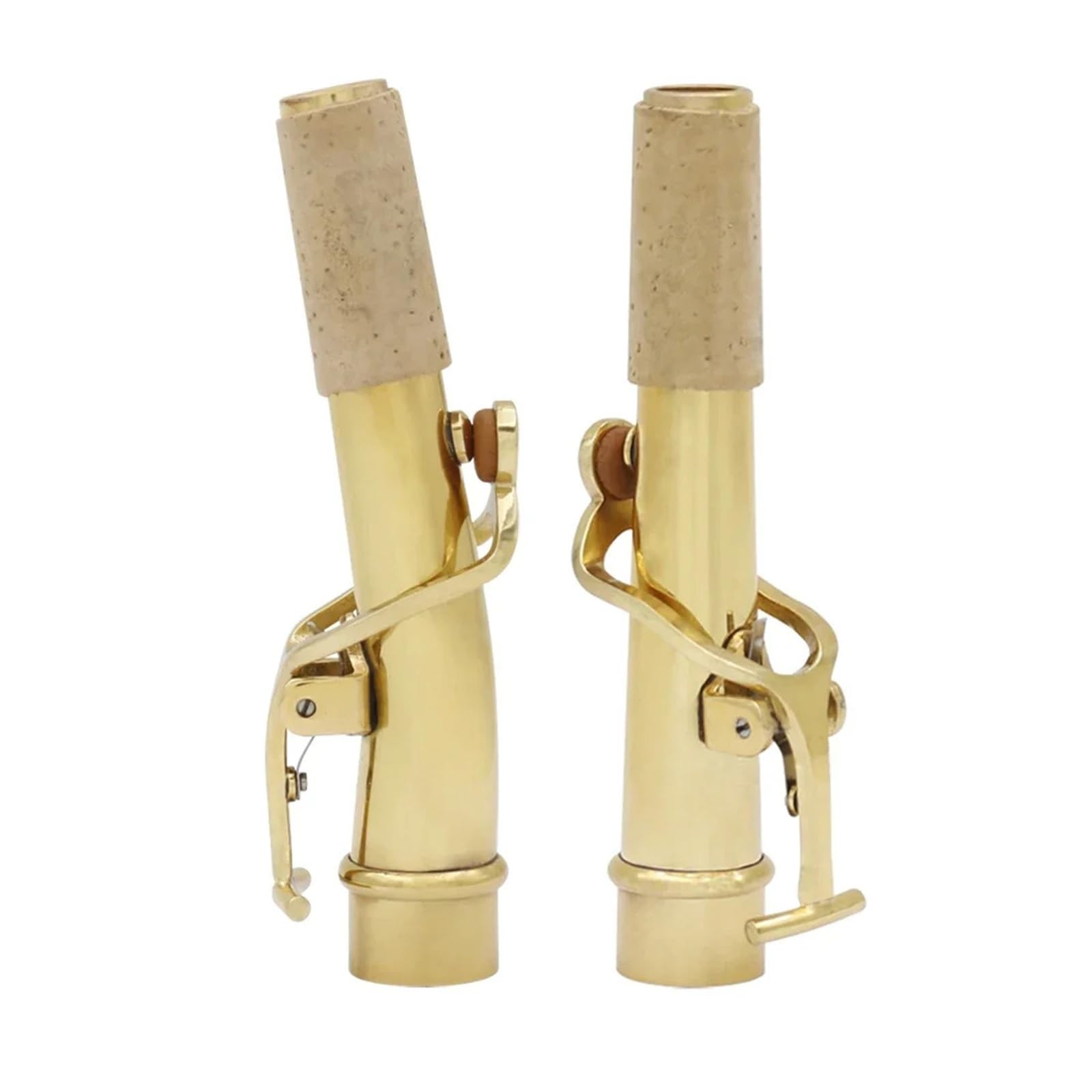 Sassofono soprano piegato collo dritto 2 pezzi oro argento bronzo sax piega collo parti e accessori for strumenti a fiato(Gold)