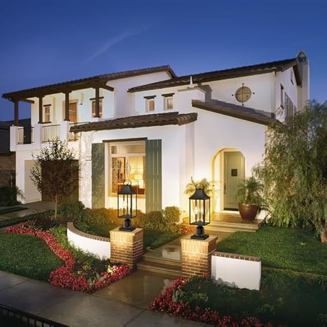 18.62'' Dusk to Dawn Post Light Outdoor, Large 3-Light Lamp Post Light Fixture, Modern Pillar Outside Lighting Waterproof Post Lantern Lamp Outdoor Post Light Fixtures Pole Lights for Porch, 1 Pack