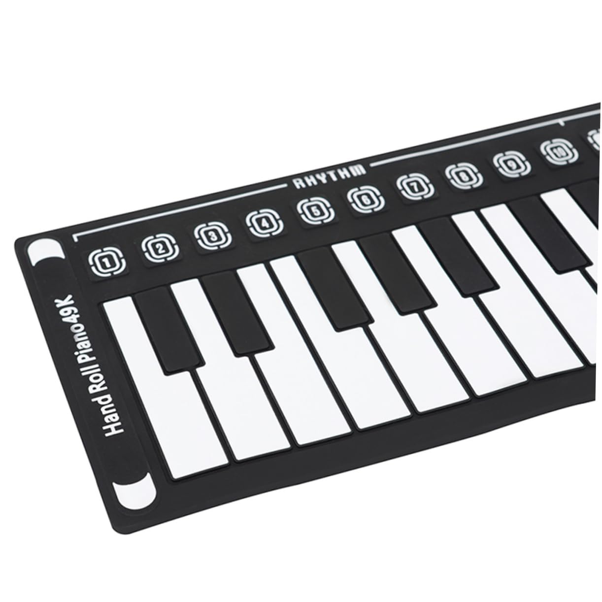 Pianola Portatile Pieghevole a 49 Tasti, Tastiera Elettronica Nera | Silicone e Abs, Altoparlante Integrato, per Adulti e Ragazzo Ragazza, Formato Arrotolabile