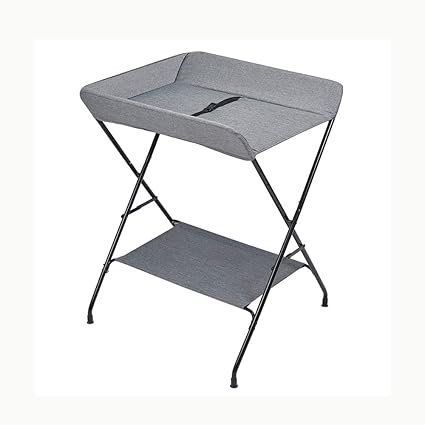 Mesa for Cambiar pañales, Cambiador de Estilo portátil con Patas Cruzadas y Unidad de baño con toallero - Gris Oscuro Verde Mesa para Cambiar pañales ...