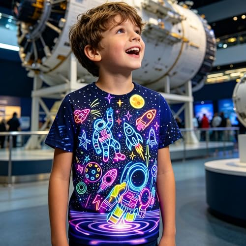 Image of Hgvoetty Boys Girls Graphic T-Shirts Kid 3D Casual Tops Tees for 6-16 Years | Youth Novelty Shirts, Bright Eye-Catching Design, Lightweight and Soft Material, Suit for Daily Sport, Party and School Wear