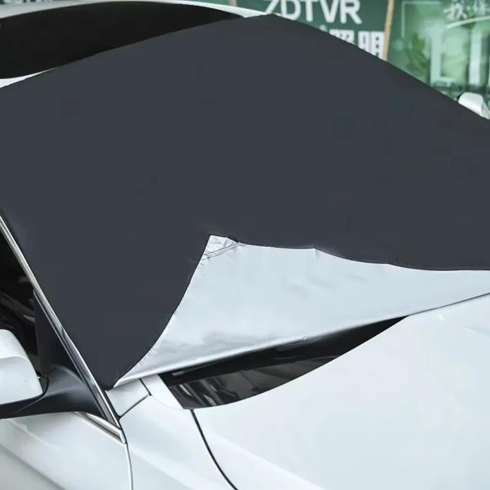 Generico 210 * 120 Cm Magnetico Auto Scudo Neve Addensare Protezione Parabrezza Mezza Copertura Impermeabile Prevenzione Finestrino Anteriore Gelo Copri Parabrezza Auto Inverno