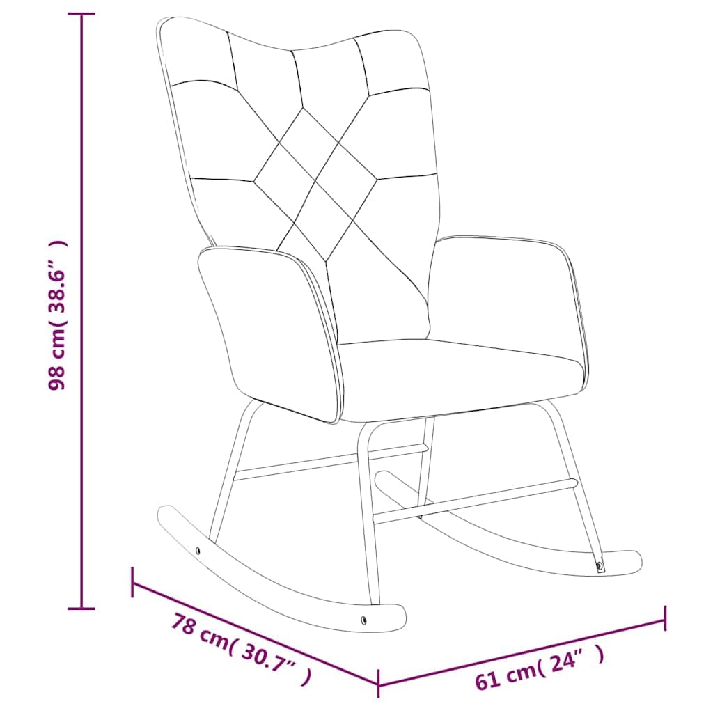 Fotel bujany z taboretem i patchworkowym materiałem, ergonomiczny, z podłokietnikami i oparciem, drewniane płozy huśtawki do salonu, sypialni, pokoju dziecięcego, czytania, relaksu, relaksu