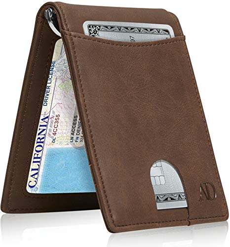 Slim Bifold Wallets For Men - Thin Minimalist Money Clip Wallet Mens Front