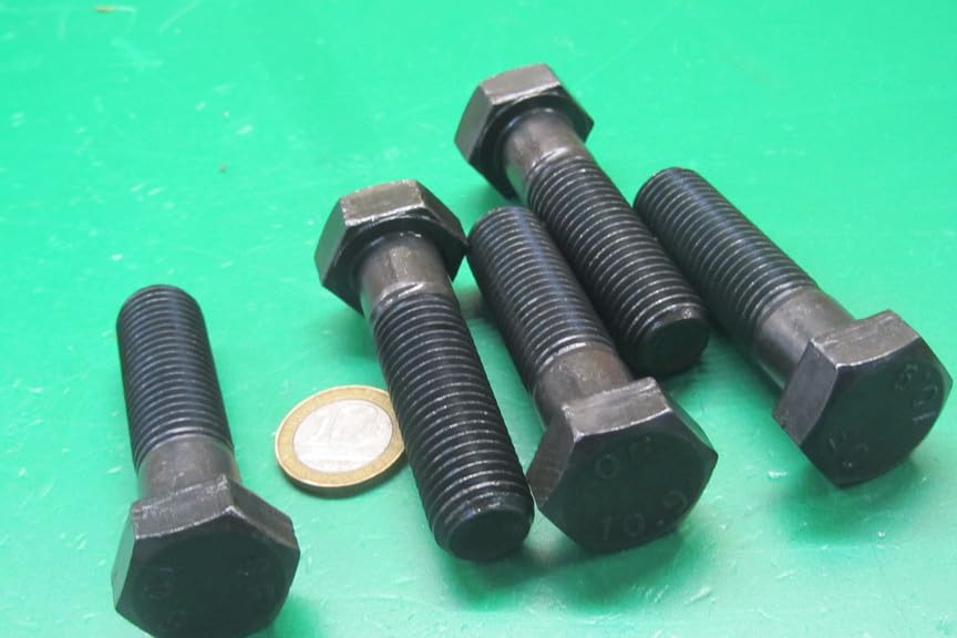 Class 10.9 Steel Hex Head Bolts M16 x 2 mm x 60 mm Long PT 5 pcs