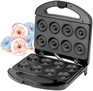 Geepas 750W Doughnut Maker Machine, 8 Hole - Stainless Steel Donut Maker, Non-Stick Doughnut Snack Maker Machine - Makes Crispy Golden Fresh 8 Pcs Of Doughnuts In One Go  2 Years Warranty