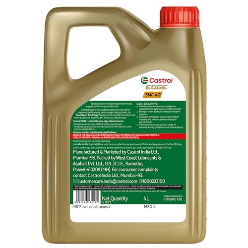 Castrol Edge 5W-40 Full Synthetic Engine Oil (4L) - Image 3