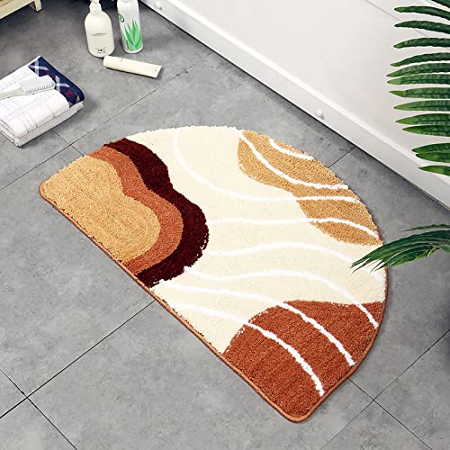 VSOYRA Badezimmerteppich Halbkreis-Badematte, extra weicher, saugfähiger Badvorleger, niedlicher...