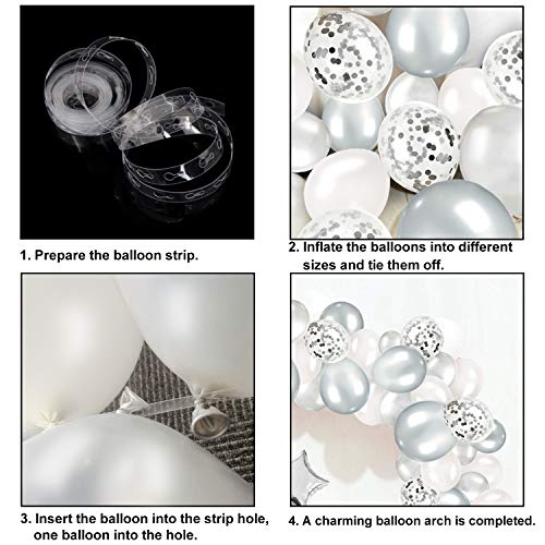 Humairc Ghirlanda di Palloncini 100pcs Argente