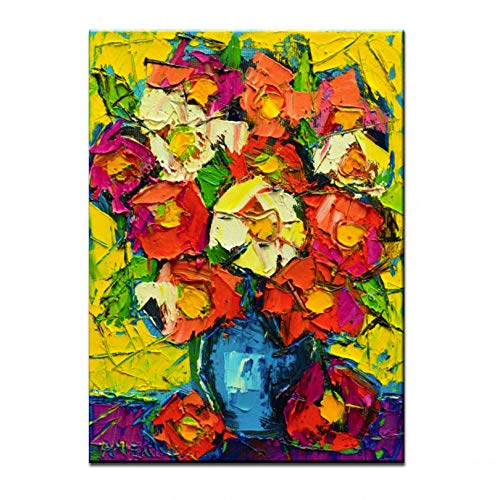 Fleur floral toile peinture à l'huile pour grand salon moderne