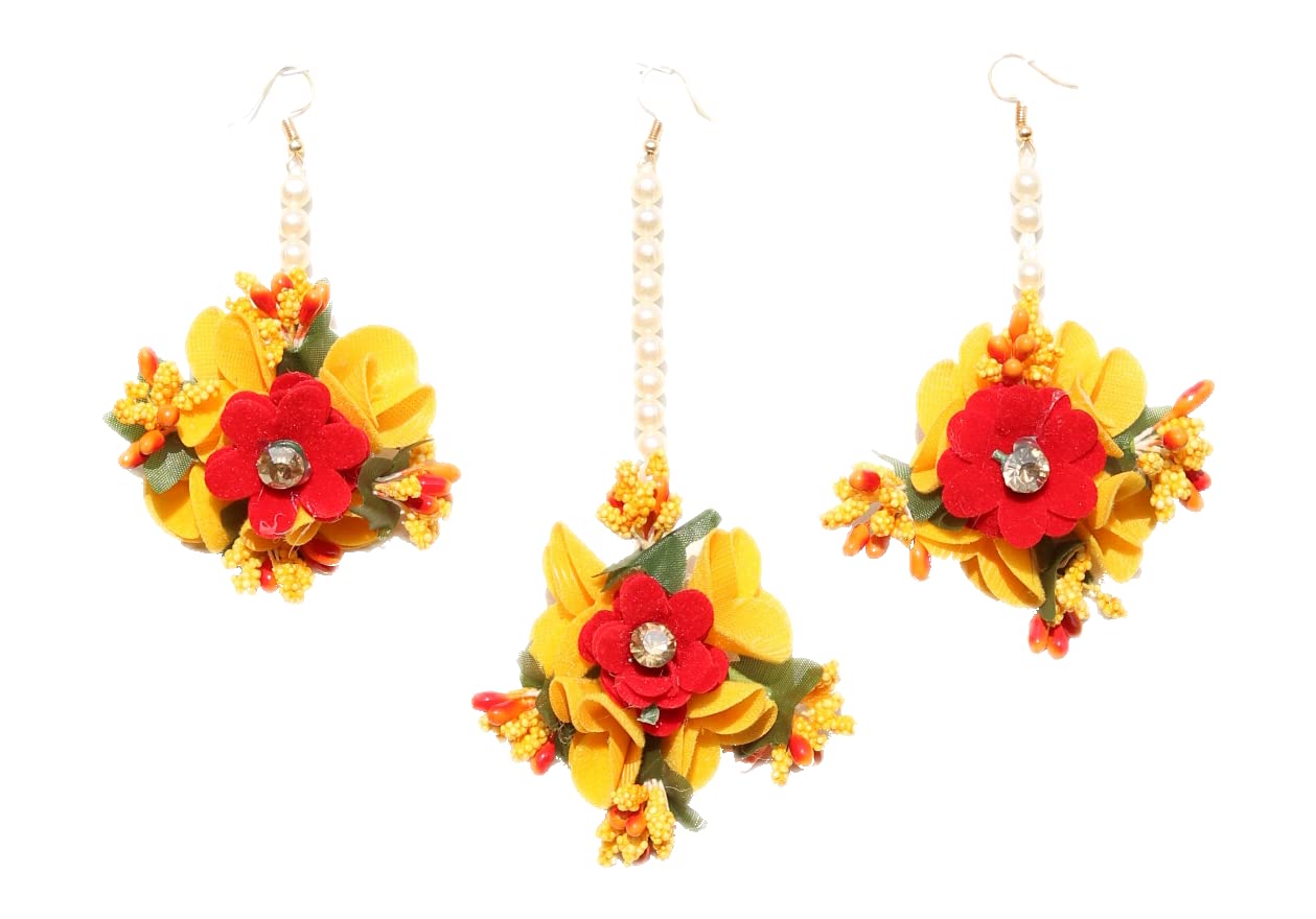 Geetanjali Crafts Handmade Flower Maang Tikka Jewellery Set for Wedding, Baby Shower, Haldi, Mehandi, Party for Girls and Women(22-P4) (B0C623KPPH) Amazon Price History, Amazon Price Tracker