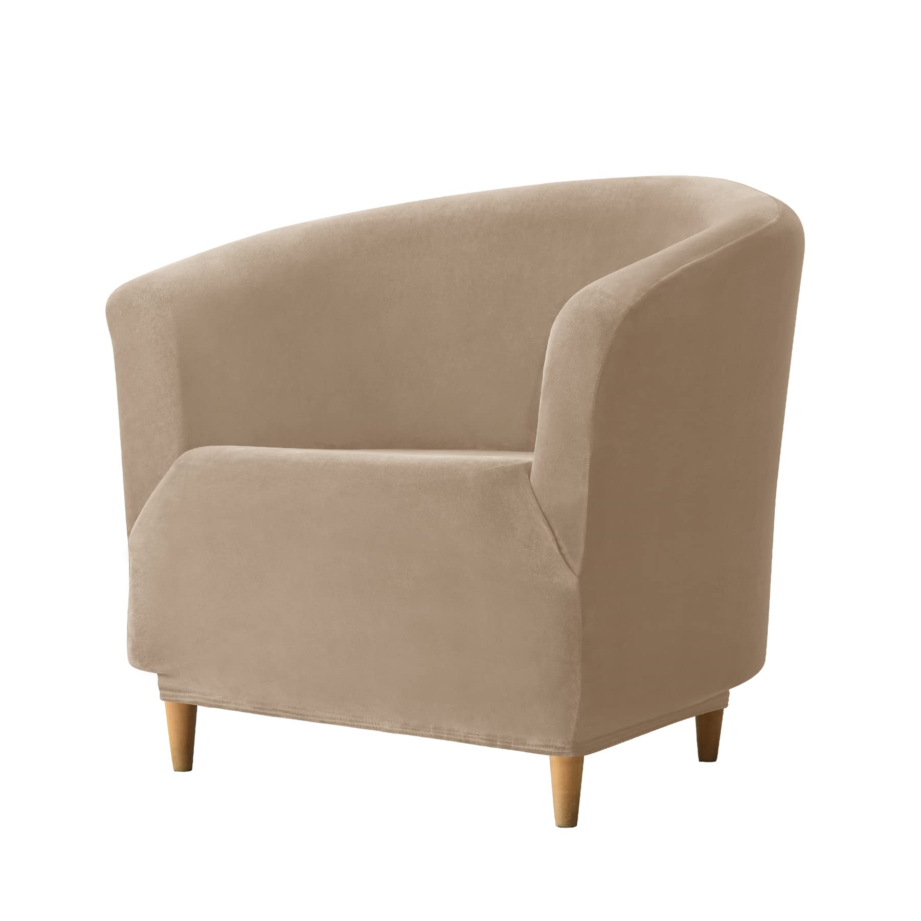 GYHH Velvet Tub Chair Slipcover - Club Chair Covers - Armchair Slipcovers,Sofa Covers,Couch Covers Furniture Protector for Home Decor (3# Camel,1-PIECE)