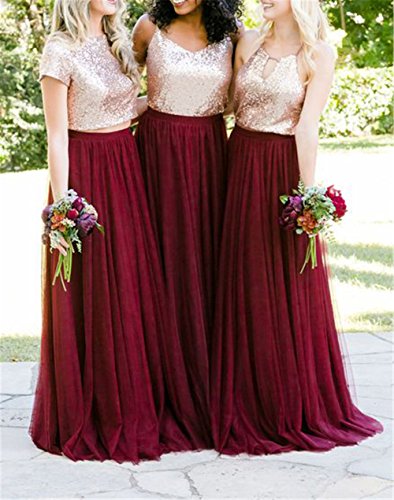 Women Floor Length A-line Tulle Skirt Bridal Bridesmaids Wedding Party Long High Waisted Tutu3