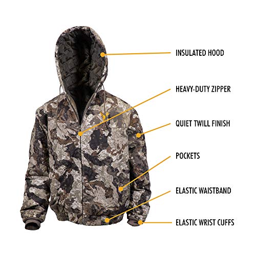 Image of HOT SHOT Men's Insulated Twill Camo Hunting Jacket, Camo with Cotton Shell, for cold weather, bird and deer hunting