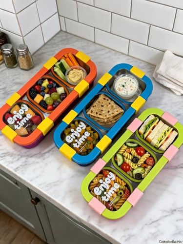Image of Homeoculture Stainless Steel Kids Lunch Box 2 Compartment 500ml | Pink Astronaut Cartoon Tiffin Box with Spoon & Fork | Leakproof BPA-Free Food Container for Boys & Girls School Use (Enjoytimepink)