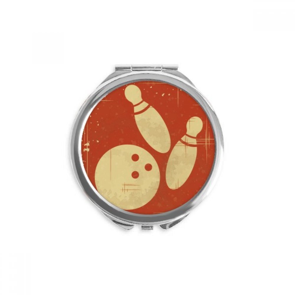 Miroir à la main motif bowling rouge, une idée cadeau maquillage - 5