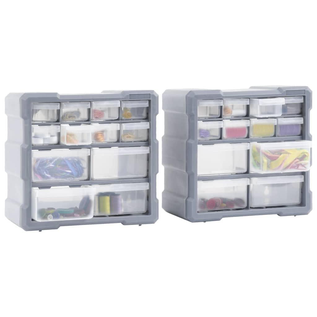 Organizador de múltiples cajones con 38 cajones, 52 x 16 x 37 cm, organizador de herramientas de plástico resistente a los golpes para tuercas, pernos, tornillos como caja de manualidades