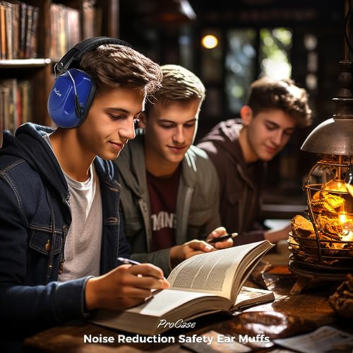 Image of ProCase Noise Reduction Ear Muffs, Sound Proof Ear Protection, NRR 28dB Noise Cancelling Headphones for Adults Kids Autism, Hearing Protection for Shooting Gun Range Mowing -2 Packs, Navy