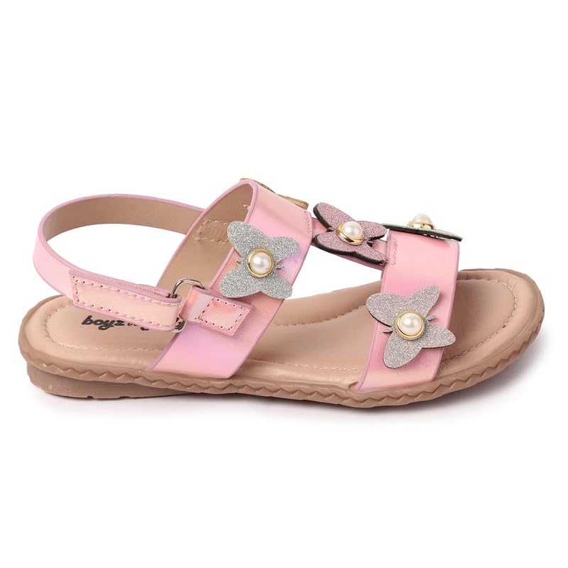 Image of SANDALS Kids Footwear for Girls Comfortable Casual & Function | PU Material | Design BG2482 | Velcro Closure | 3-3.5 Years | Pink | UK 7, Euro 26