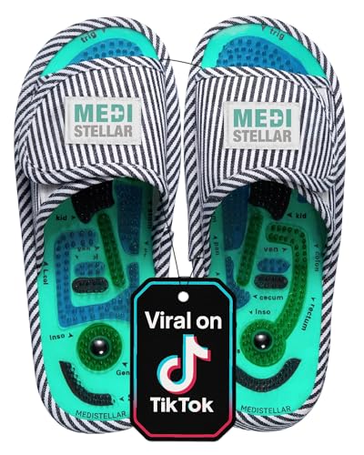 Acupressure Massage Slippers for Plantar Fasciitis & Neuropathy Relief – Reflexology Massager Sandals, Ideal Gift for Men & Women, Stress & Tension, Pain Management for Foot Health