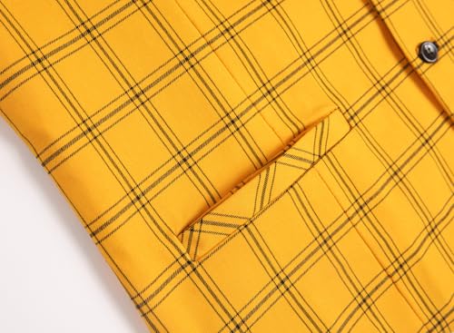 NOVOCCT Mens Plaid Suit Vest Slim Fit Stretch for Business Casual(P9, L) by NOVOCCT - Used condition - Image 6