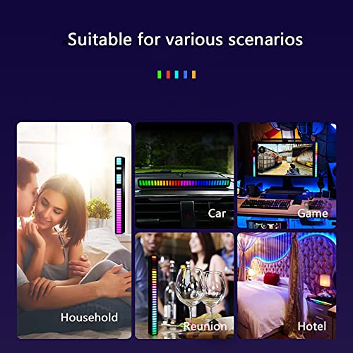 Tomoral Sound Control Rhythm Lights,32 Independent Led Spectrum Sensing Light,Voice Activated Atmosphere Light,For Cars, Computer Desktops, Games, Parties #TOP1