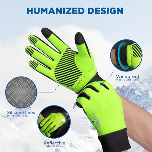 Image of SIMARI Winter Gloves for Women Men - Cold Weather Thermal Touch Screen Ski Snow Glove Liners, Non-Slip Palm & Warm Fleece Lined, for Running Cycling Driving Hiking Walking Sports Outdoor Texting Work