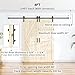 WINSOON 8FT Antique Double Sliding Barn Door Hardware Roller Track Kit Black, 4-18FT for Choose
