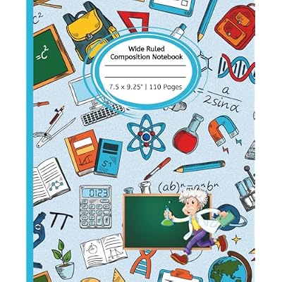 Science Lab Doodles Wide Ruled Composition Journal Notebook