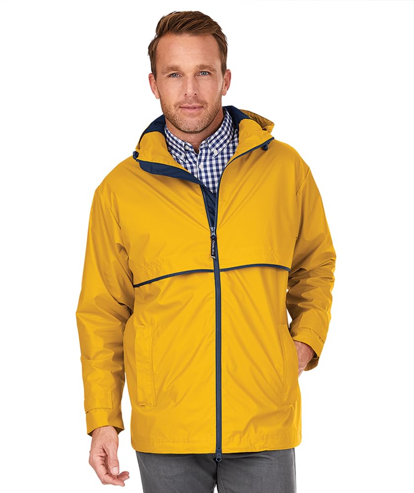Charles River Apparel Men's New Englander Rain Jacket, Classic Fit, Yellow, 3X-Large