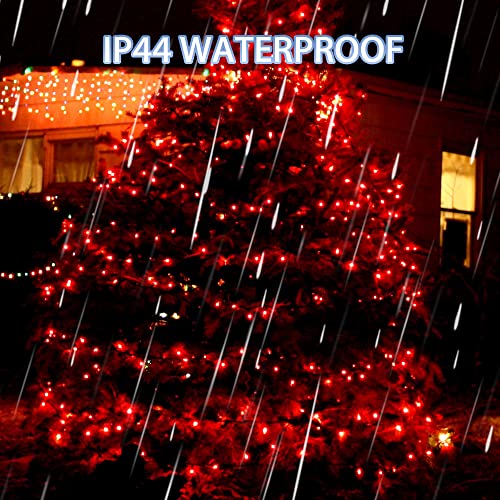 Image of Dazzle Bright 2 Pack Solar String Lights Outdoor, Total 80FT 240LED Solar Powered Waterproof Fairy Lights 8 Modes, Copper Wire Lights for Christmas Patio Party Tree Yard Decoration (Red)