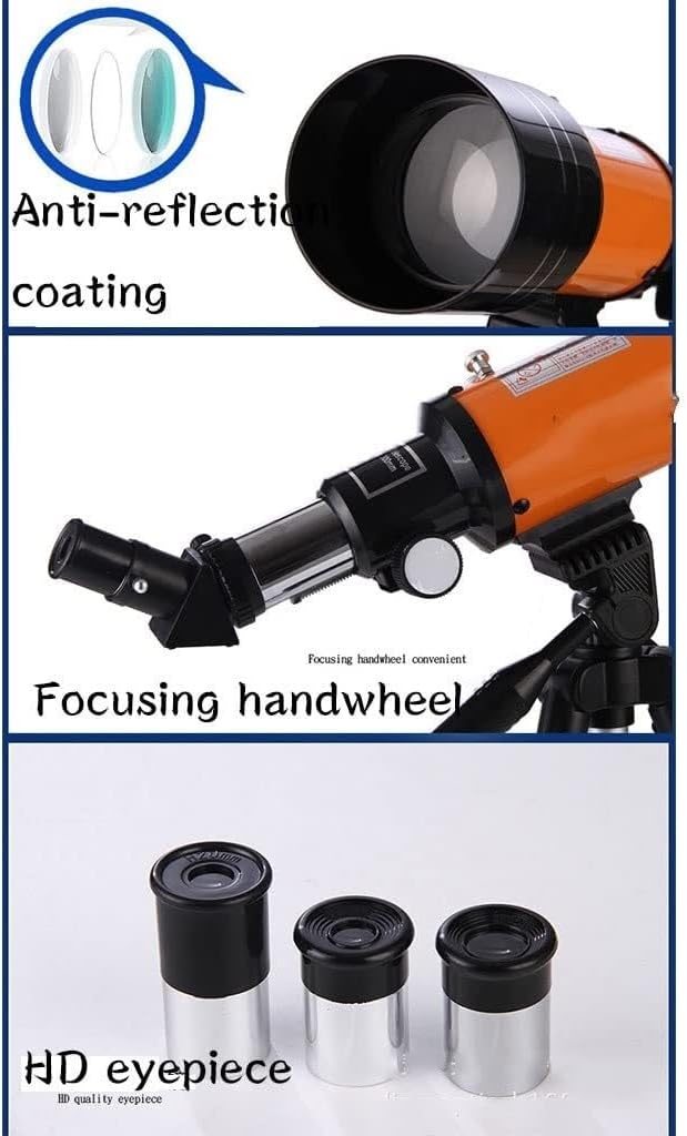 70mm Astronomy Telescope for Kids and Adults – 300mm Focal Length, Adjustable Tripod, and Backpack – Perfect for Beginners and Stargazing(with Backpack)