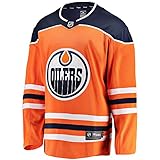 fällt groß aus Fanatics NHL Eishockey Trikot Jersey Edmonton Oilers Breakaway by Home orange (L)