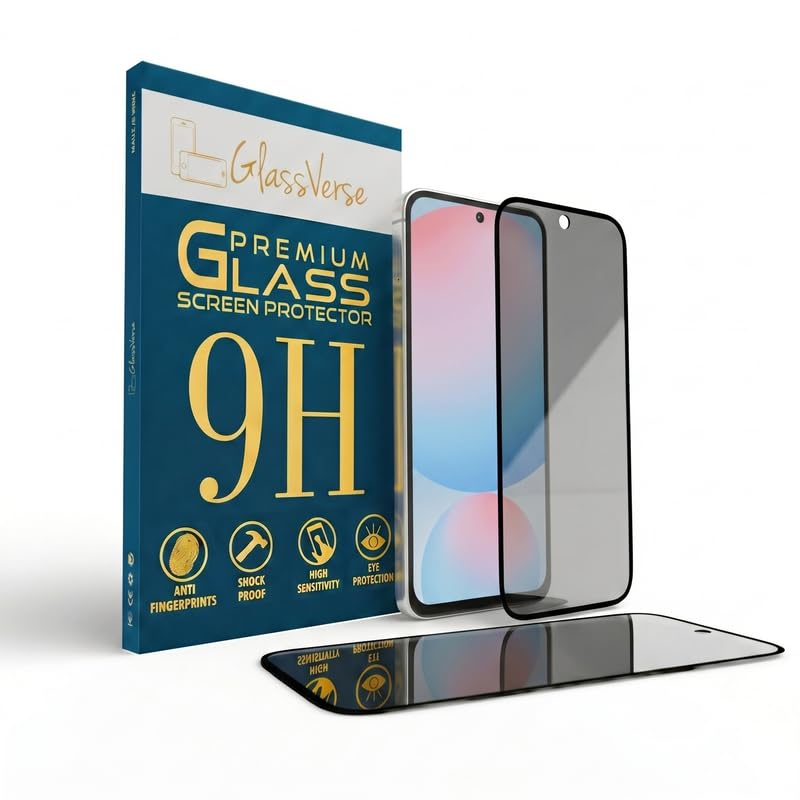 Image of GlassVerse Ultra Privacy Tempered Glass For Samsung Galaxy S24 FE (PACK OF 1) with Free Installation Kit. Edge To Edge. (In-Screen FingerPrint Lock will not work with the Privacy Guard) - 6.7 inch