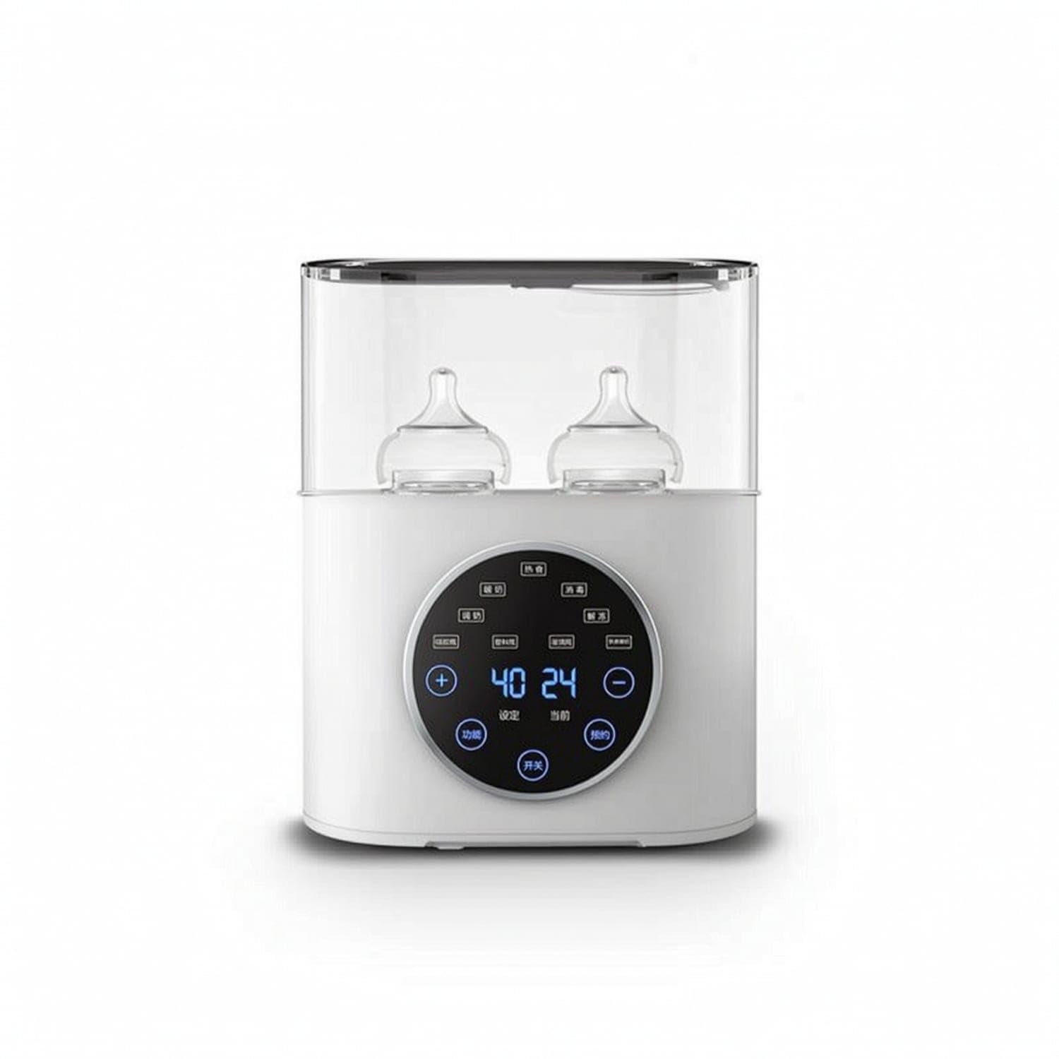 Multifunctional Baby Bottle Warmer with Digital Display Fast Heating Electric Bottle Warmer Keep Warm Appliance Adjustable Timer for Parents, Newborns, Night Feedings, Nursery, Kitchen, White-image-31